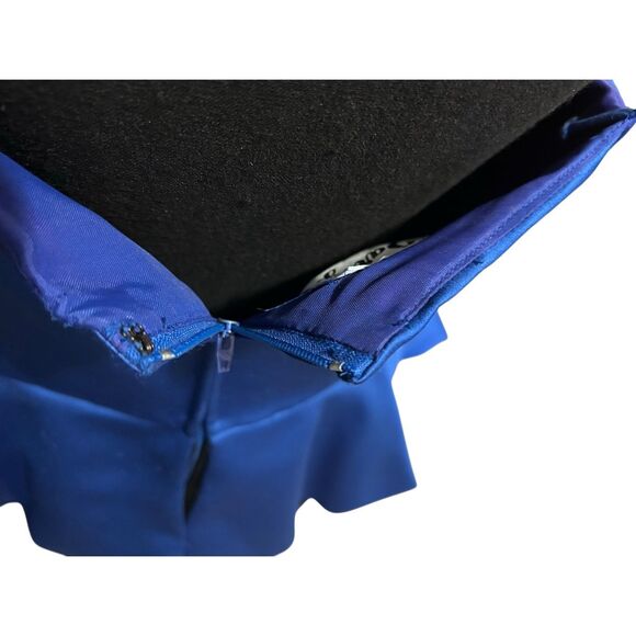 Darcy Royal Blue Peplum Sheath Dress Rhinestone Cocktail Party Sz 11/12 - Picture 6 of 14